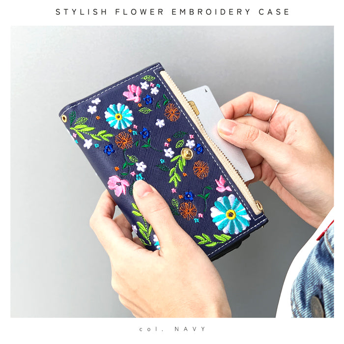 【Leo&Aoi公式ショップ】 iPhone16e ケース iPhone 16e カバー 手帳型 おしゃれ 花刺繍 手帳型ケース アイフォン16e スマホケース