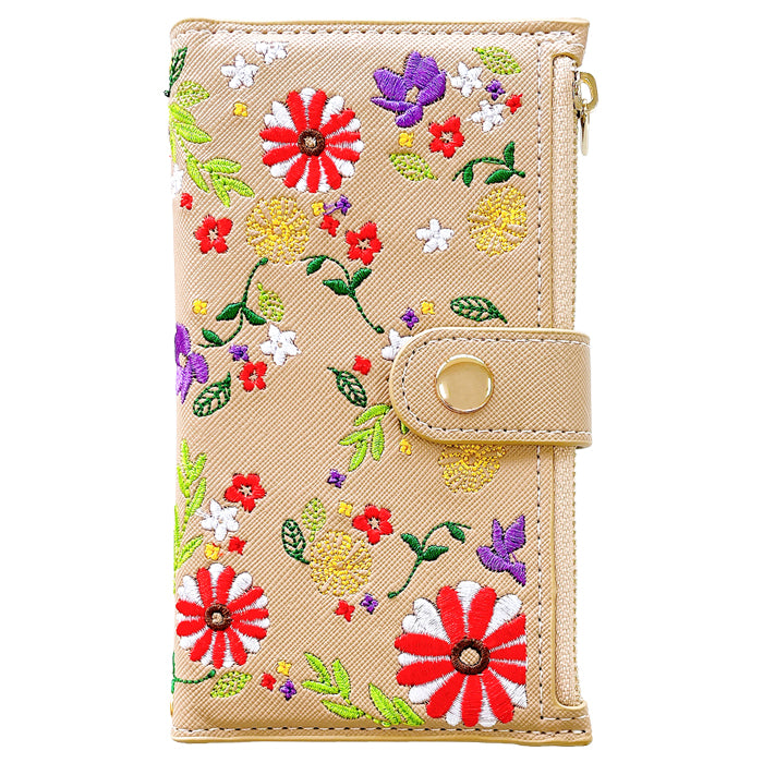【Leo&Aoi公式ショップ】 iPhone14 ケース iPhone 14 カバー 手帳型 おしゃれ 花刺繍 手帳型ケース アイフォン14 スマホケース