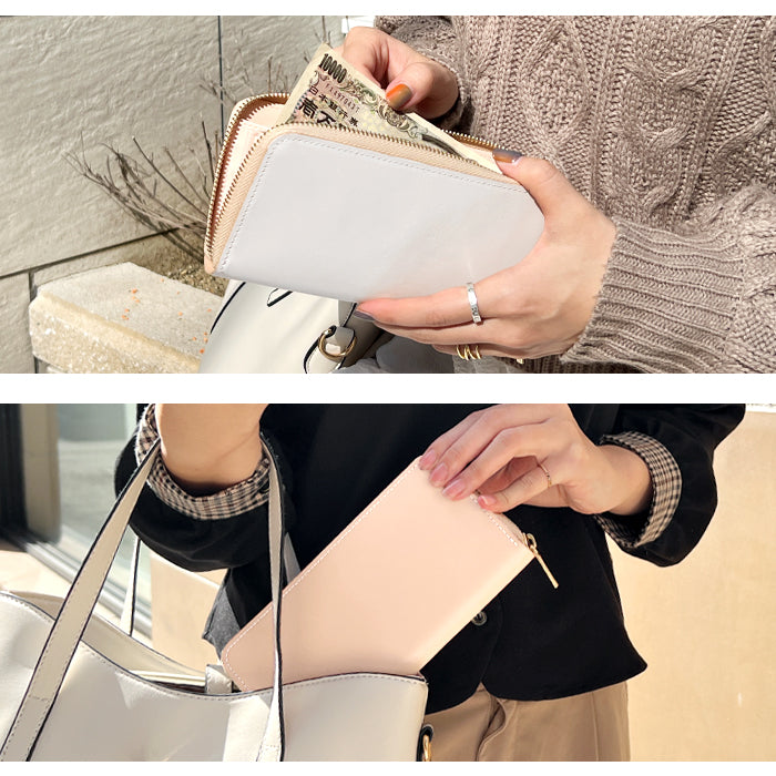 【Leo&Aoi公式ショップ】 パステルカラー 長財布 マット シンプル 財布 レディース 本革 パステル ラウンドファスナー サイフ さいふ ウォレット 革 牛革 レザー カード収納 革財布 ラウンド長財布 ラウンド財布 長サイフ 本革長財布 ハンドメイド【安心の返品保証付き】