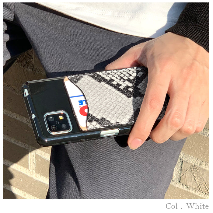 【Leo&Aoi公式ショップ】 山羊革 ダイヤモンドパイソン カードケース 貼り付け スマホ カード収納 本革 背面 薄型 カードポケット 背面収納 レザー ポケット カード入れ スリム ICカード 定期入れ シール CARD POCKET 革 レザー ゴートレザー 収納ポケット 【安心の返品保証付き】