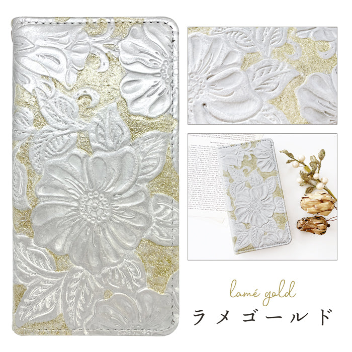 【Leo&Aoi公式ショップ】 iPhone15pro ケース iPhone 15 pro カバー 手帳型 本革 ラメフラワー 型押し 手帳型ケース アイフォン15プロ スマホケース 【安心の返品保証付き】