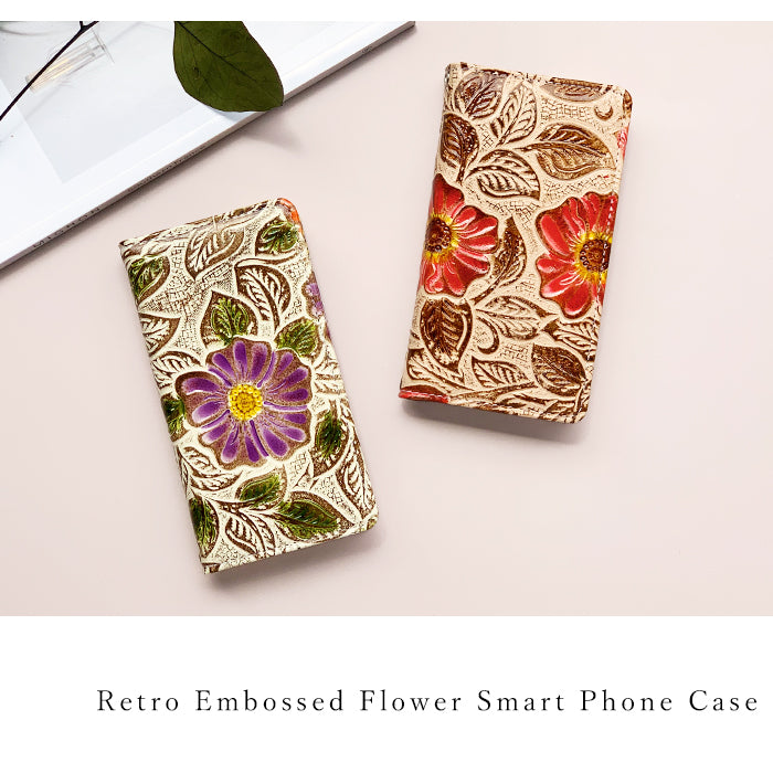 【Leo&Aoi公式ショップ】 iPhone 16 plus iPhone16plus ケース カバー 手帳型本革 レトロな 花 型押し 手帳型ケース アイフォン16プラス スマホケース 【安心の返品保証付き】