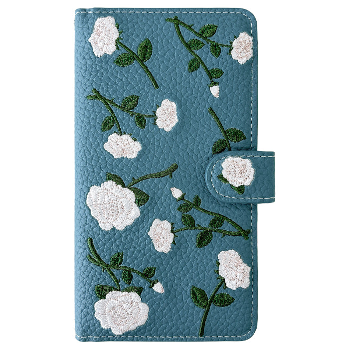 【Leo&Aoi公式ショップ】  バラ刺繍 スマホケース 手帳型ケース 100機種以上対応