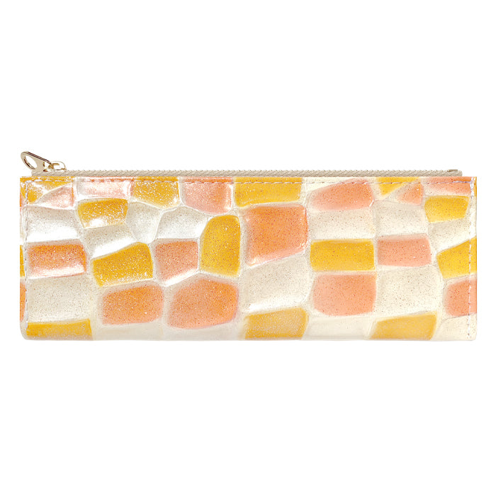 【Leo&Aoi公式ショップ】 ステンドグラス ペンケース 本革 筆箱 レザー ペン入れ コンパクト スリム 文具 筆記用具 ふで箱 収納 革 上品 かわいい お洒落 高級 ペン ケース 【安心の返品保証付き】