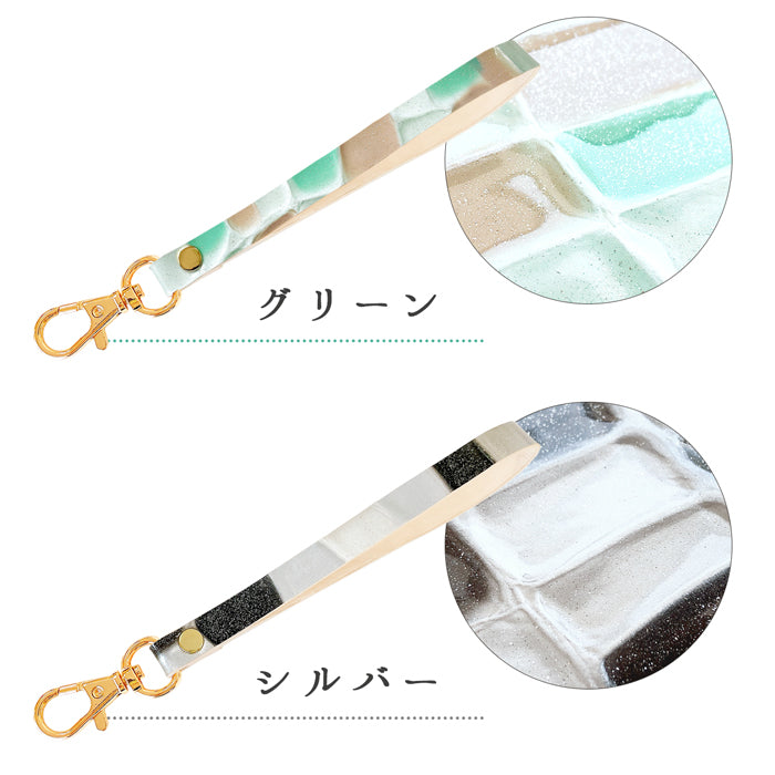 【Leo&Aoi公式ショップ】 牛革 ステンドグラス ナスカン付き ストラップ 本革 マルチストラップ 携帯ストラップ レザー 携帯 スマホ キーホルダー パスケース 定期入れ リストストラップ 革 手帳型 スマホケース 落下防止 レディース 【安心の返品保証付き】
