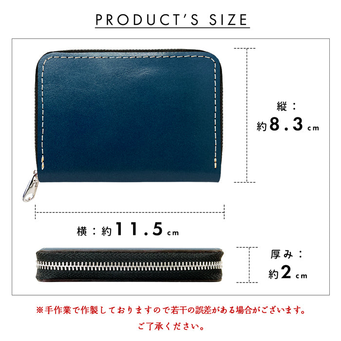 【Leo&Aoi公式ショップ】 栃木レザー こだわり親父 ミニウォレット 財布 ミニ財布 メンズ 本革 牛革 コンパクト ラウンドファスナー サイフ さいふ ウォレット 小さい財布 革 レザー カード収納 革財布 ラウンド財布 ミニサイフ 本革ミニ財布 メンズ レディース ハンドメイド 牛ヌメ革