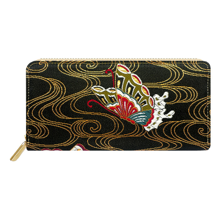 【Leo&Aoi公式ショップ】 西陣織 月影 長財布 金襴 サイフ さいふ ウォレット レディース 財布 ラウンドファスナー カード収納 ラウンド長財布 ラウンド財布 長サイフ 和風 和柄 和 豪華 織物 ハンドメイド【安心の返品保証付き】